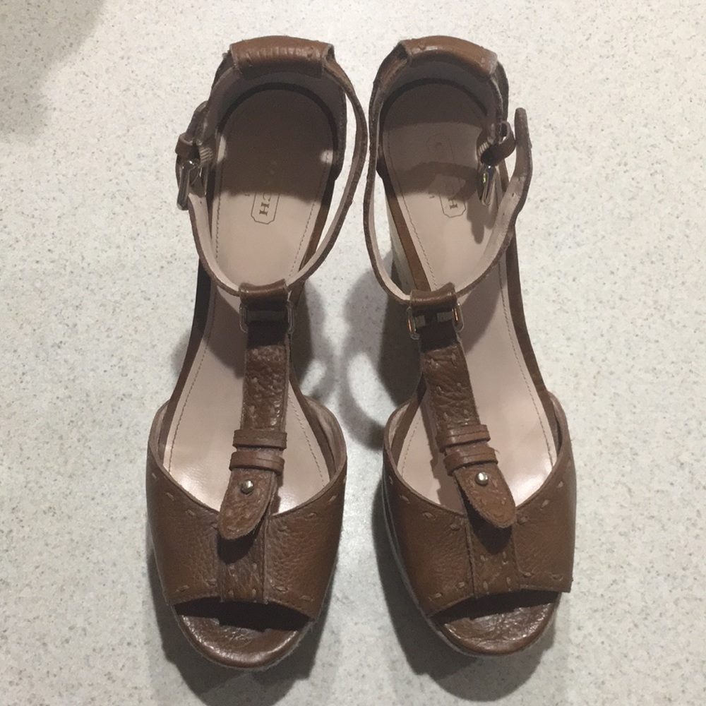 COACH PLATFORM WEDGE SANDALS